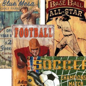 vintage wood signs sports collection