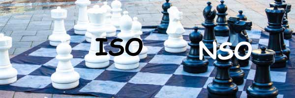 ISO vs NSO against a background of large chess pieces