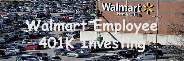 walmart building with text: Walmart employee 401k investing