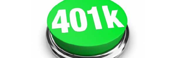 questions about 401k plans. image of green button with 401k in text